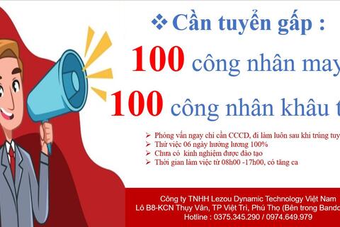 Công ty TNHH LEZOU DYNAMIC TECHNOLOGY Việt Nam tuyển dụng
