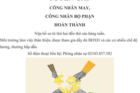 Công ty TNHH SEIN TOGETHER KEE EUN Việt Nam tuyển dụng