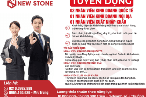 Công ty cổ phần công nghệ New Stone tuyển dụng lao động