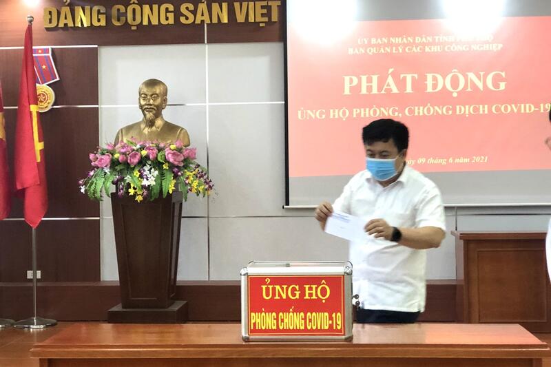 Ban quản lý các Khu công nghiệp Phú Thọ phát động ủng hộ phòng, chống dịch bệnh covid-19